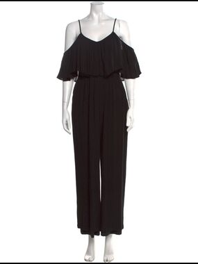 Mara Hoffman Black Cold-Shoulder Wide-Leg Jumpsuit